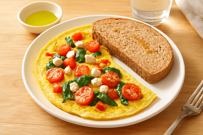 Omletă ușoară cu legume de primăvară