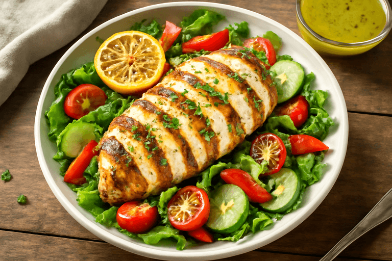 Grilled Lemon Herb Chicken Salad