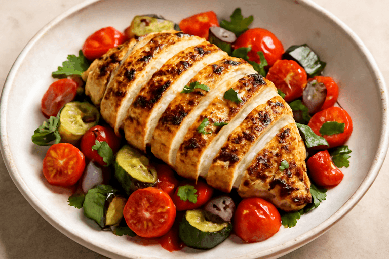 Lemon Herb Grilled Chicken with Roasted Vegetables