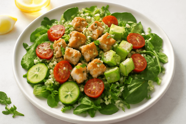 Färsk kycklingsallad med avokado och quinoa