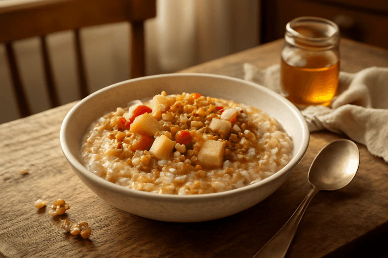 Desayuno Energético de Avena Clásica con Manzana y Nueces