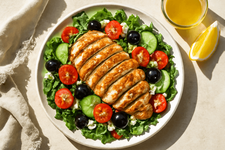 Ensalada Mediterránea Energética con Pollo a la Parrilla