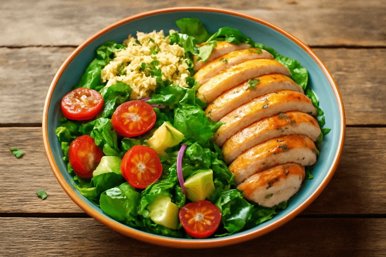 Fräsch kycklingsallad med quinoa och avokado
