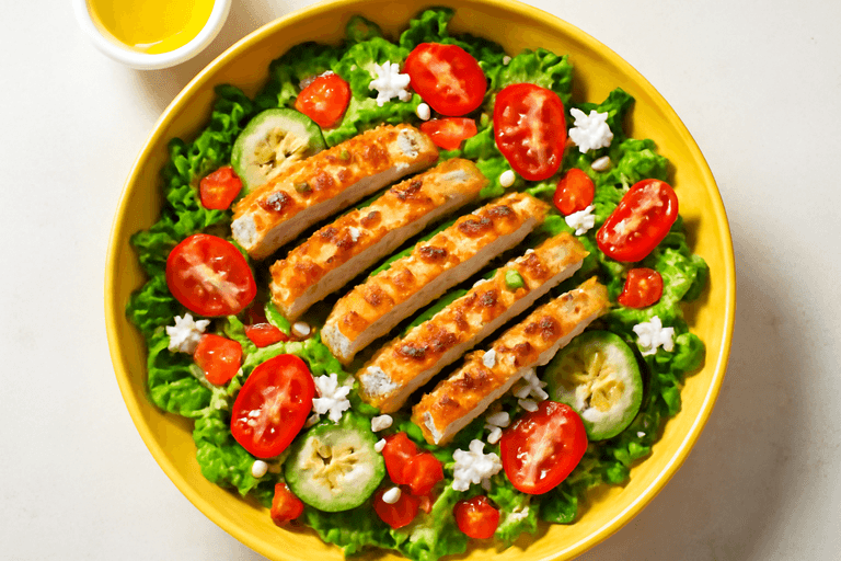 Salade de Poulet Croquante aux Légumes Frais