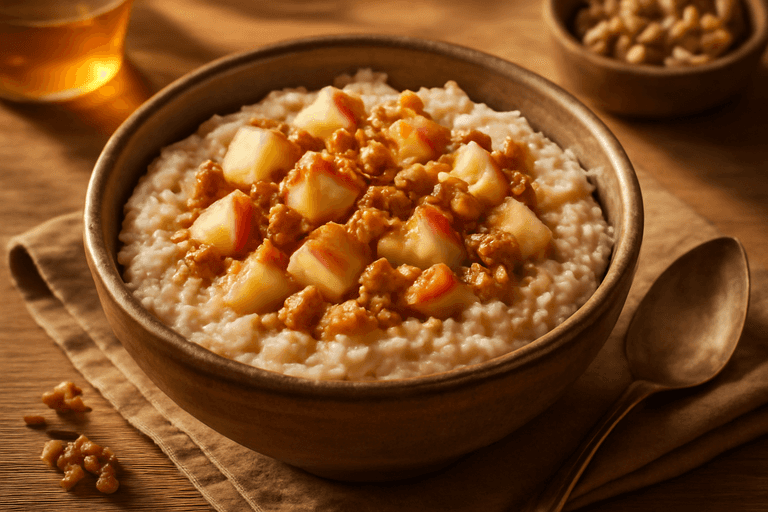 Овсянка с яблоком и корицей для бодрого утра