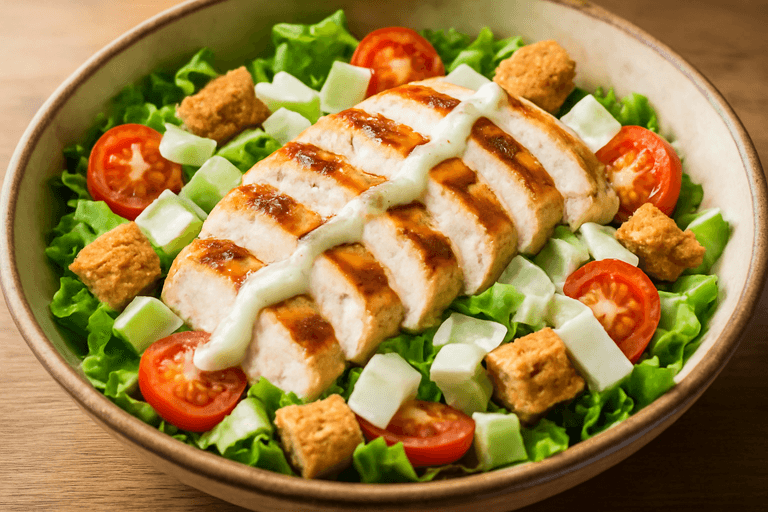 Salade César légère au poulet grillé
