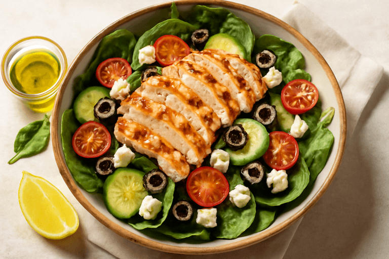 Ensalada Mediterránea de Pollo a la Parrilla