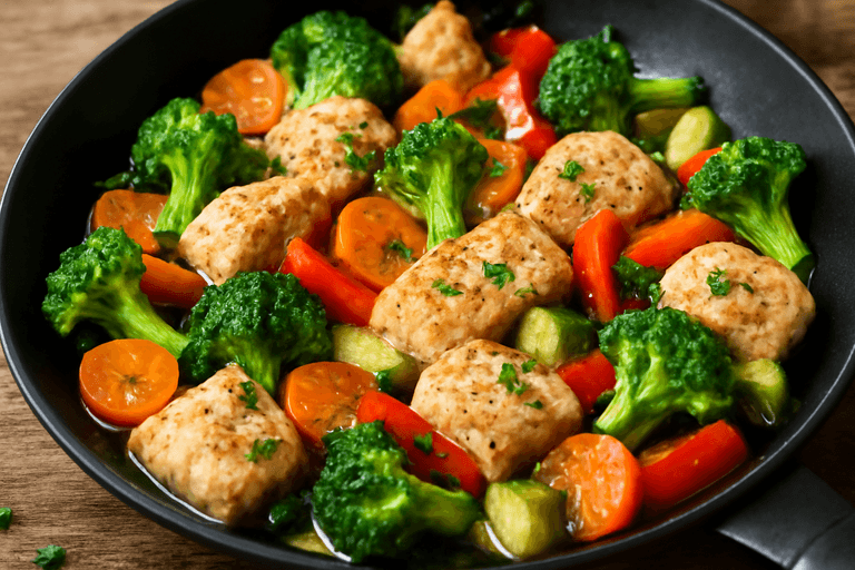 Hähnchen-Gemüse-Pfanne mit Kräutern