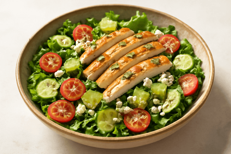 Ensalada de Pollo Clásica con Vinagreta de Limón y Hierbas