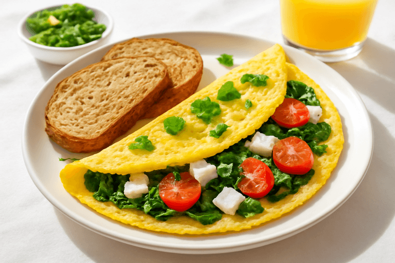 Protein Zengini Klasik Omlet ve Tam Tahıllı Tost