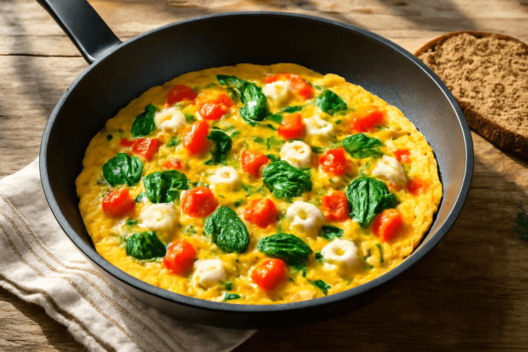 Omletă de legume cu brânză slabă