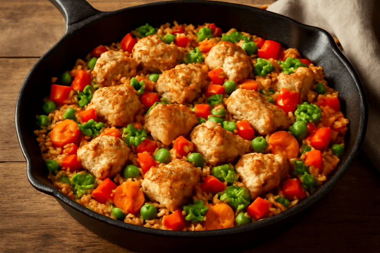 Eiwitrijke Kippenrijstschotel met Groenten