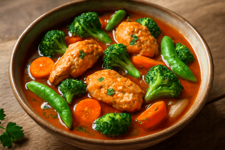 Lätt kycklinggryta med färska grönsaker