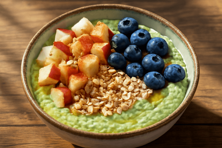 Vegetarisch Avocado-Chia Ontbijt Bowl