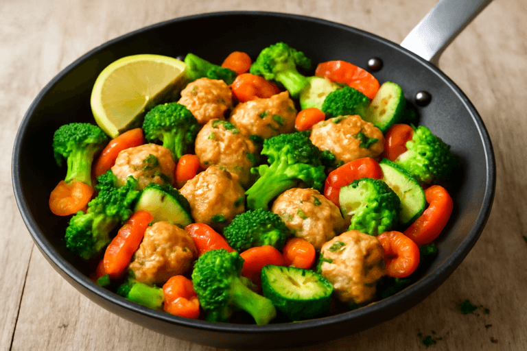 Leichtes Hähnchen-Gemüsepfännchen