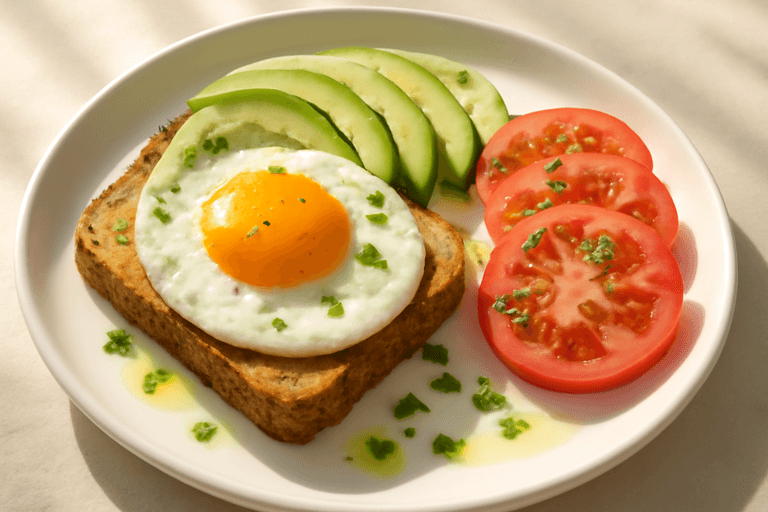 Mic Dejun Clasic cu Ouă, Avocado și Roșii