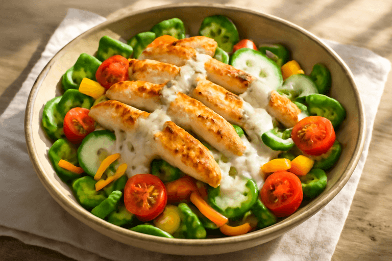 Leichter Hähnchen-Gemüse-Salat für mehr Wohlbefinden