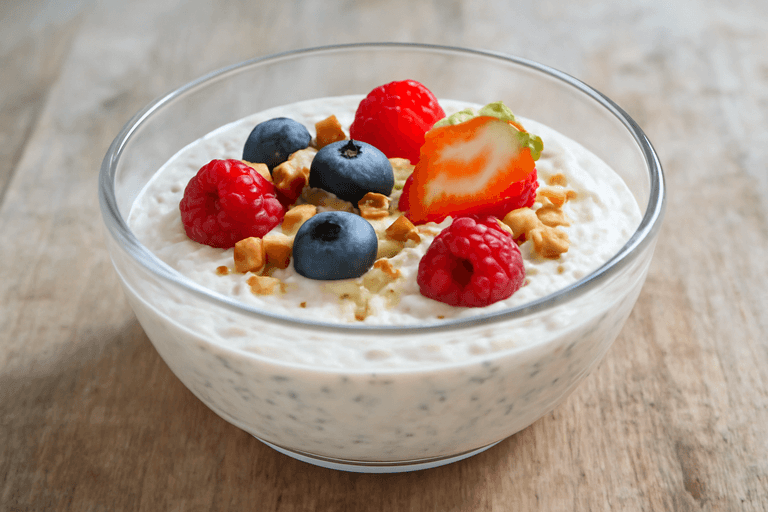 Proteinreicher Frühstücks-Quark mit Beeren & Mandeln