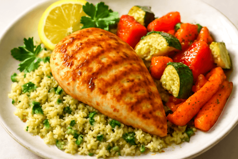 Kipfilet met Geroosterde Groenten en Quinoa