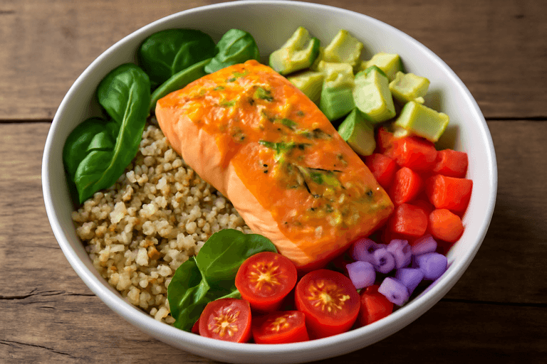 Lax- & Quinoasallad med Citrus-Vinägrett