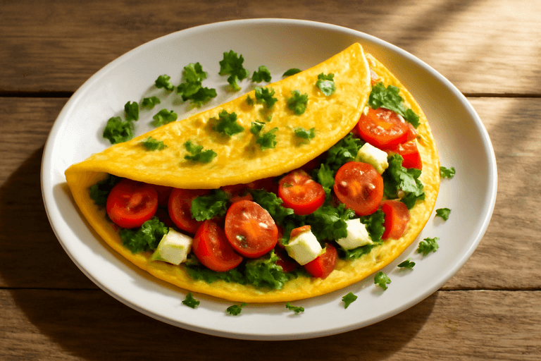 Omletă sănătoasă cu legume și brânză