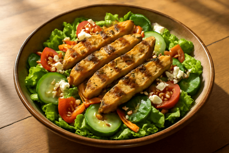 Ensalada de Pollo Clásica con Vinagreta de Mostaza