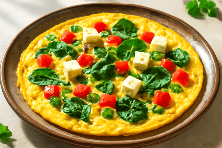 Omletă Clasică cu Legume și Brânză