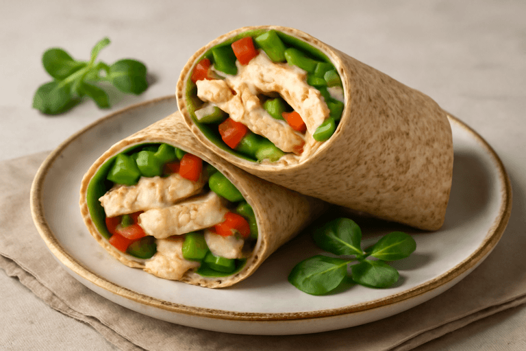 Leichter Hähnchen-Gemüse Wrap