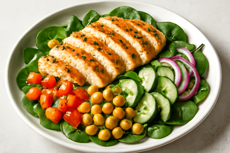 Klassisk kycklingsallad med citron & örtdressing