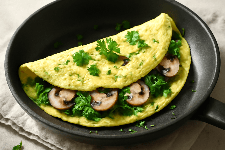 Omelette Légère aux Épinards et Champignons