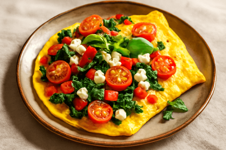 Eiwitrijke Groente Omelet met Spinazie en Feta