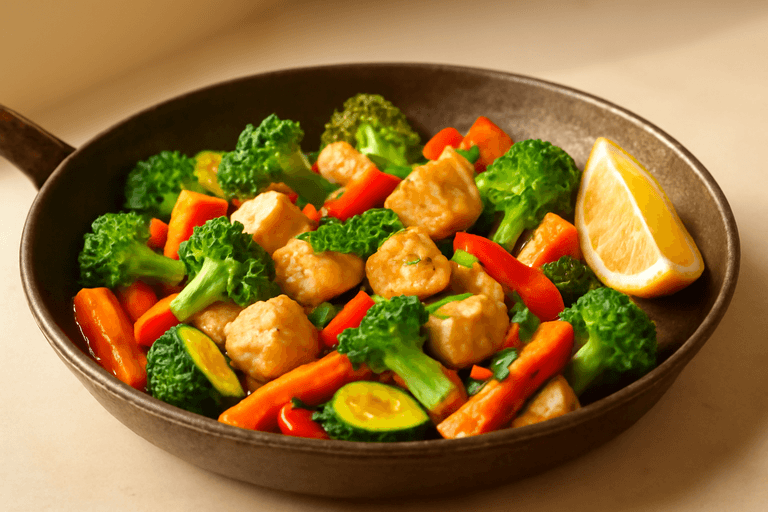 Hähnchen-Gemüse-Pfanne mit Kräutern