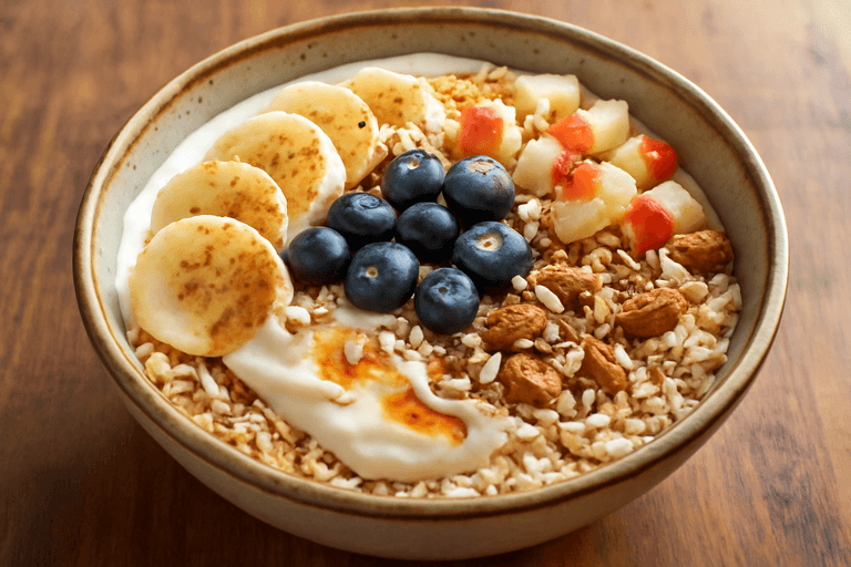 Veganer Protein-Power-Frühstücksbowl