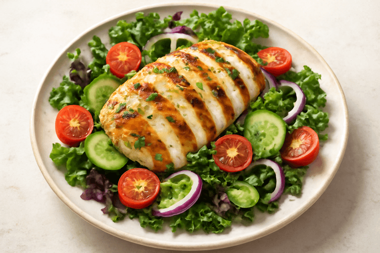 Grillad kycklingsallad med citronvinaigrette