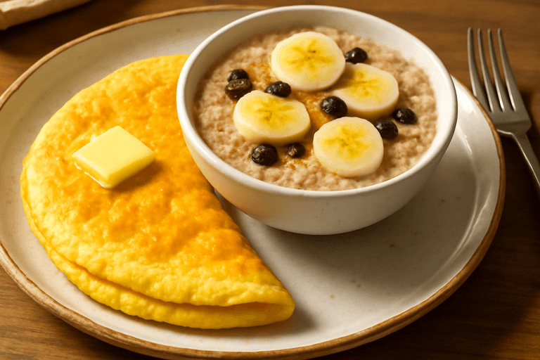 Krachtige Klassieke Omelet Met Havermout Ontbijt