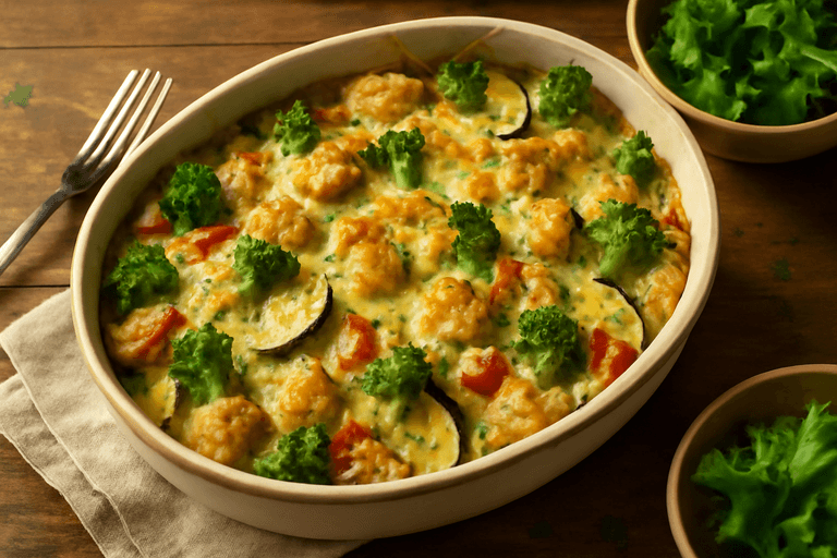 Lätt kycklinggratäng med grönsaker