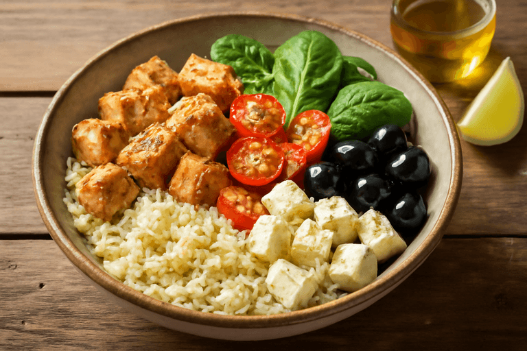 Bowl Energetico di Pollo e Riso alla Mediterranea