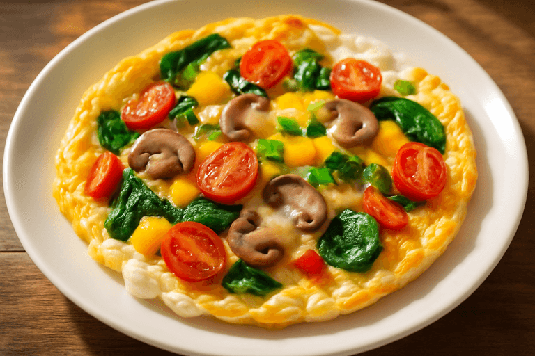 Proteinrik egg- og grønnsaksomelett