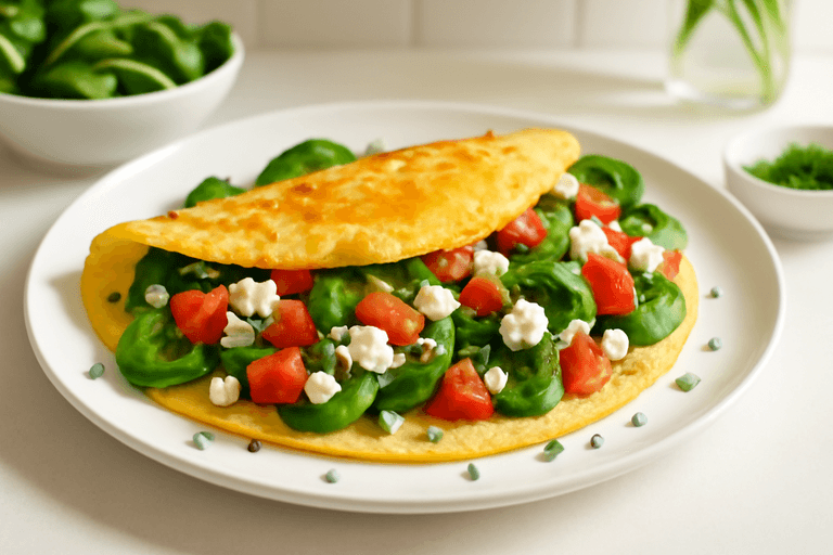 Proteinreiches Gemüse-Omelett für einen gesunden Start