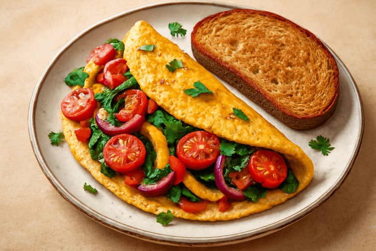 High-Protein Veggie Omelette with Whole Grain Toast