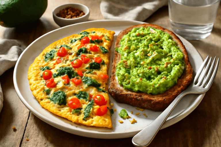 Energizing Veggie Omelette with Avocado Toast