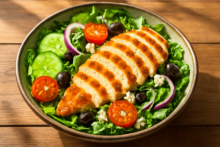 Slim & Satisfying Grilled Chicken Greek Salad Bowl