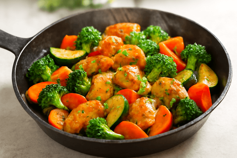 Bunte Hähnchen-Gemüse-Pfanne