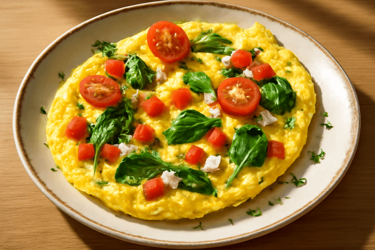 Omletă sănătoasă cu legume și brânză