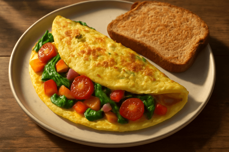Protein-Packed Veggie Omelette with Whole Grain Toast