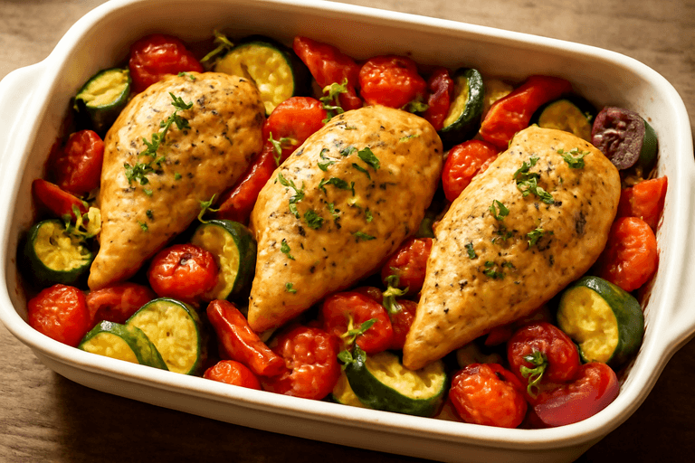 Pollo al Limón con Verduras Asadas