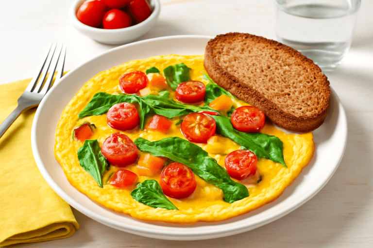 Omletă light cu legume colorate