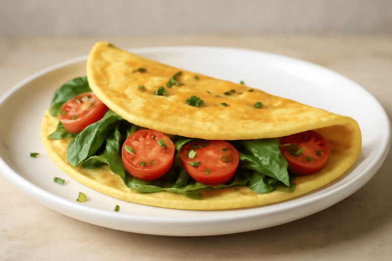 Proteinrik Omelett med Spenat och Tomat