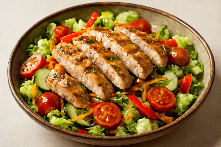 Salată clasică de pui cu legume proaspete și dressing light