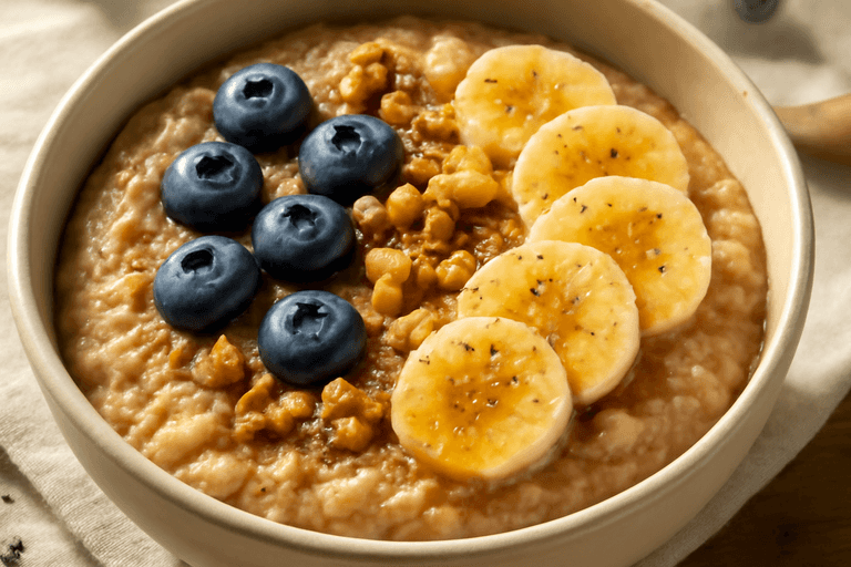 Proteinrik Havregrøt med Bær og Nøtter